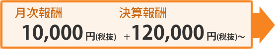 月次報酬：10,500円（税込）＋決算報酬126,000円（税込）～