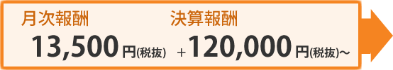月次報酬：14,175円（税込）＋決算報酬126,000円（税込）～