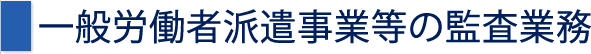 一般労働者派遣事業等の監査業務