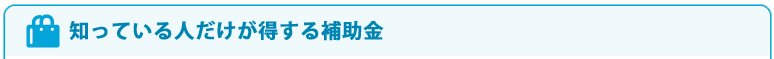知っている人だけが得する助成金